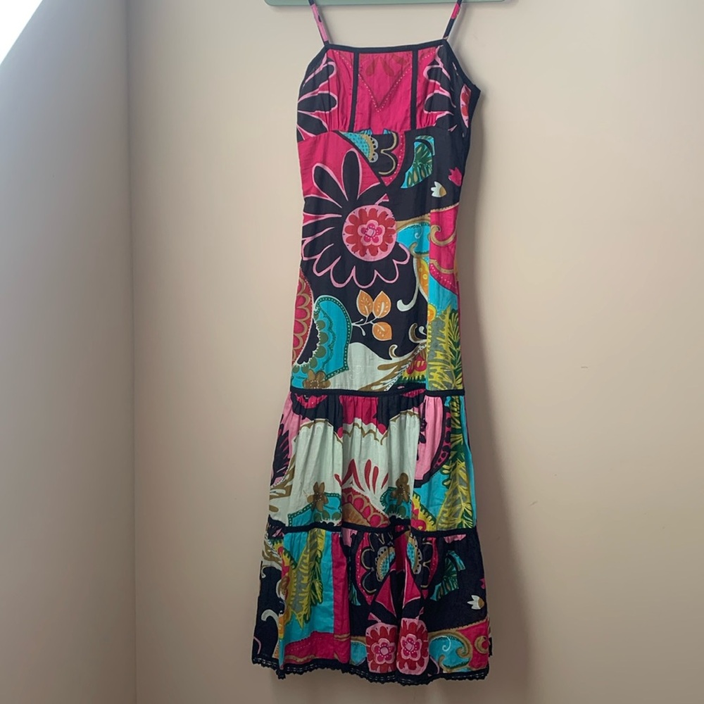 Tailor Vintage Pink and Black Multi Floral Maxi Dress